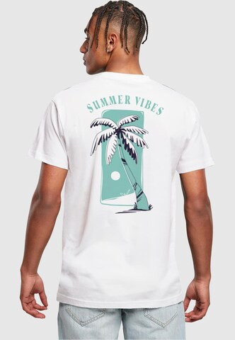 Mister Tee Shirt 'Summer Vibes' in Wit: voorkant