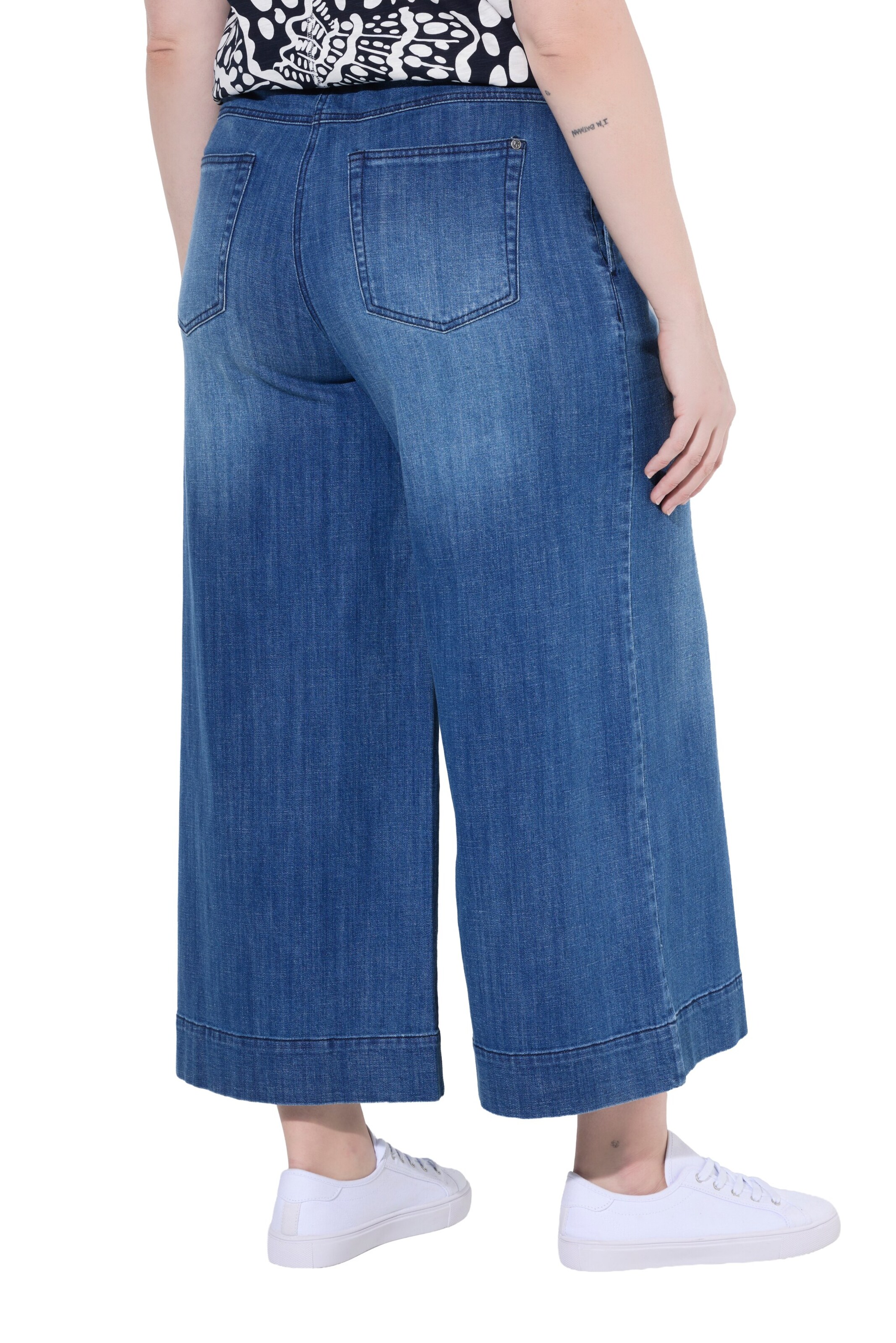 Ulla Popken Wide Leg Jeans in Blau