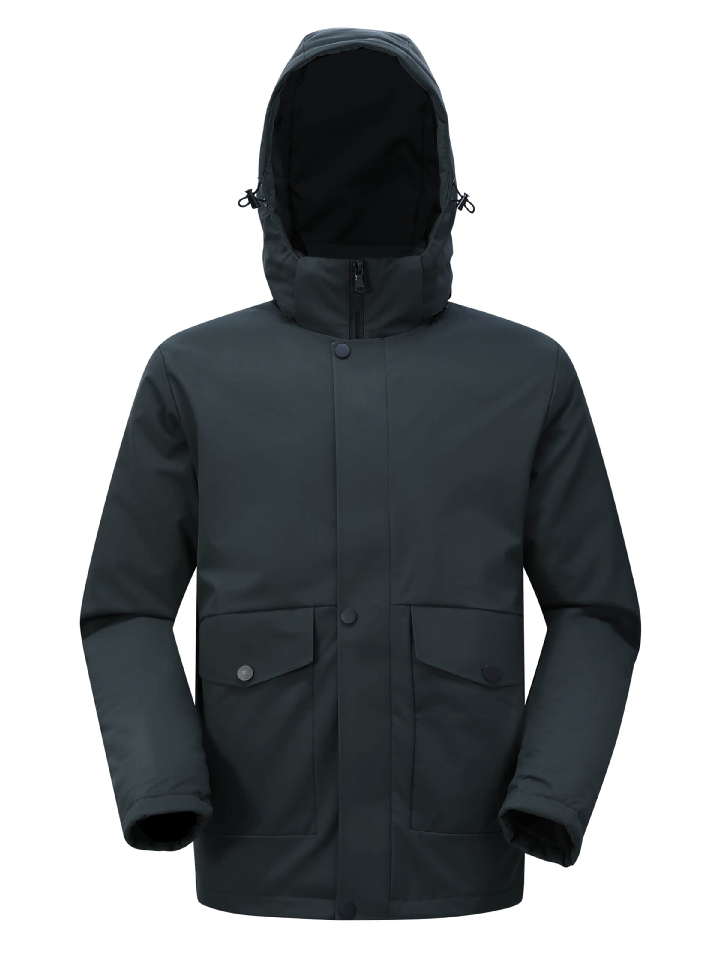 YOUTHUP Winter Jacket 'Kuschel' in Grey: front