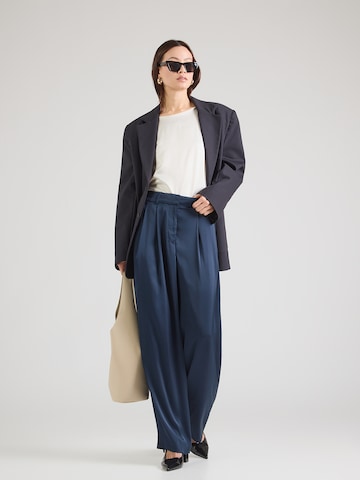 MICHAEL Michael Kors Zvonové kalhoty Kalhoty se sklady v pase – modrá