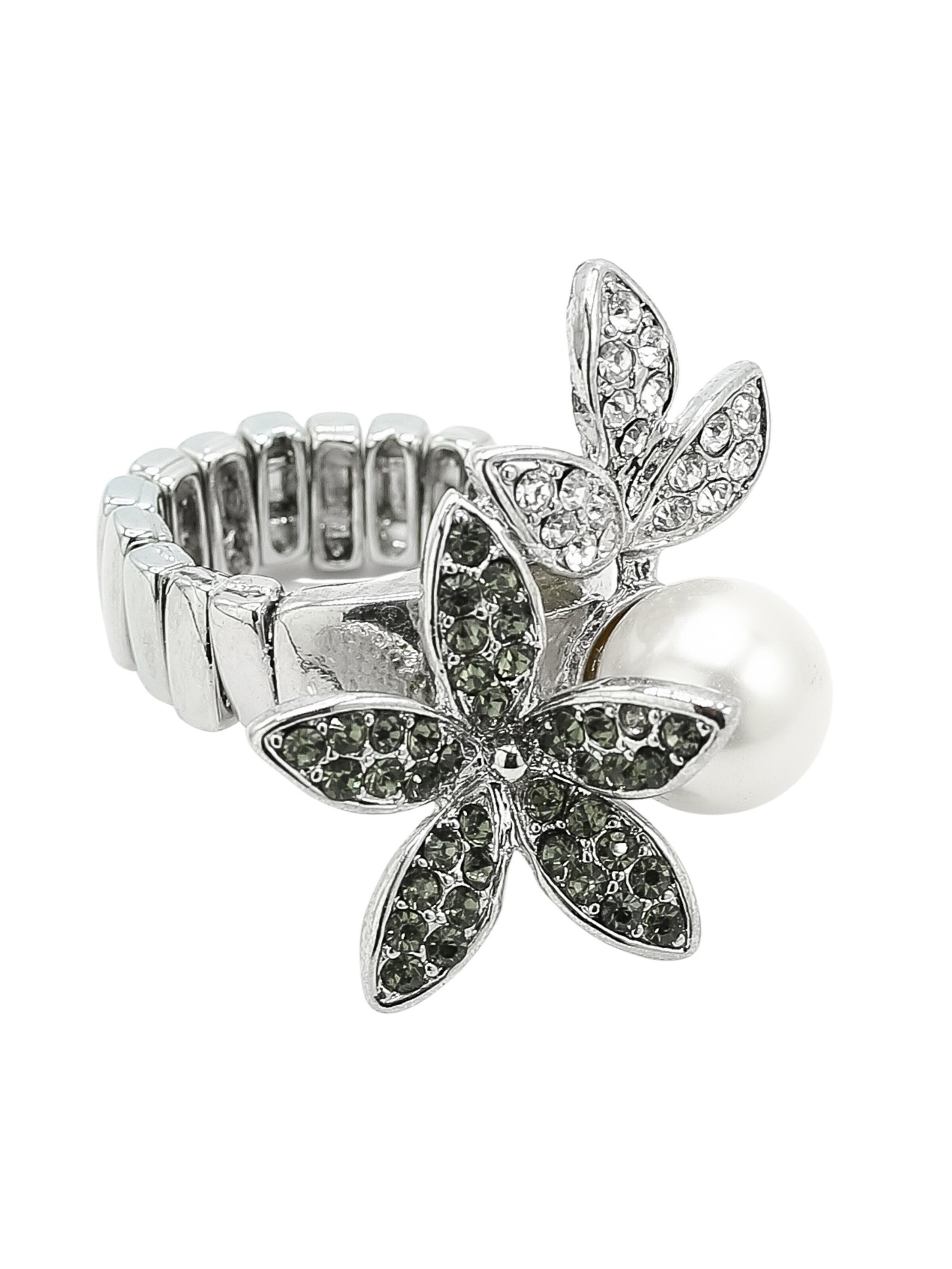 COLLEZIONE ALESSANDRO Ring 'Blütenzauber' in Grey: front
