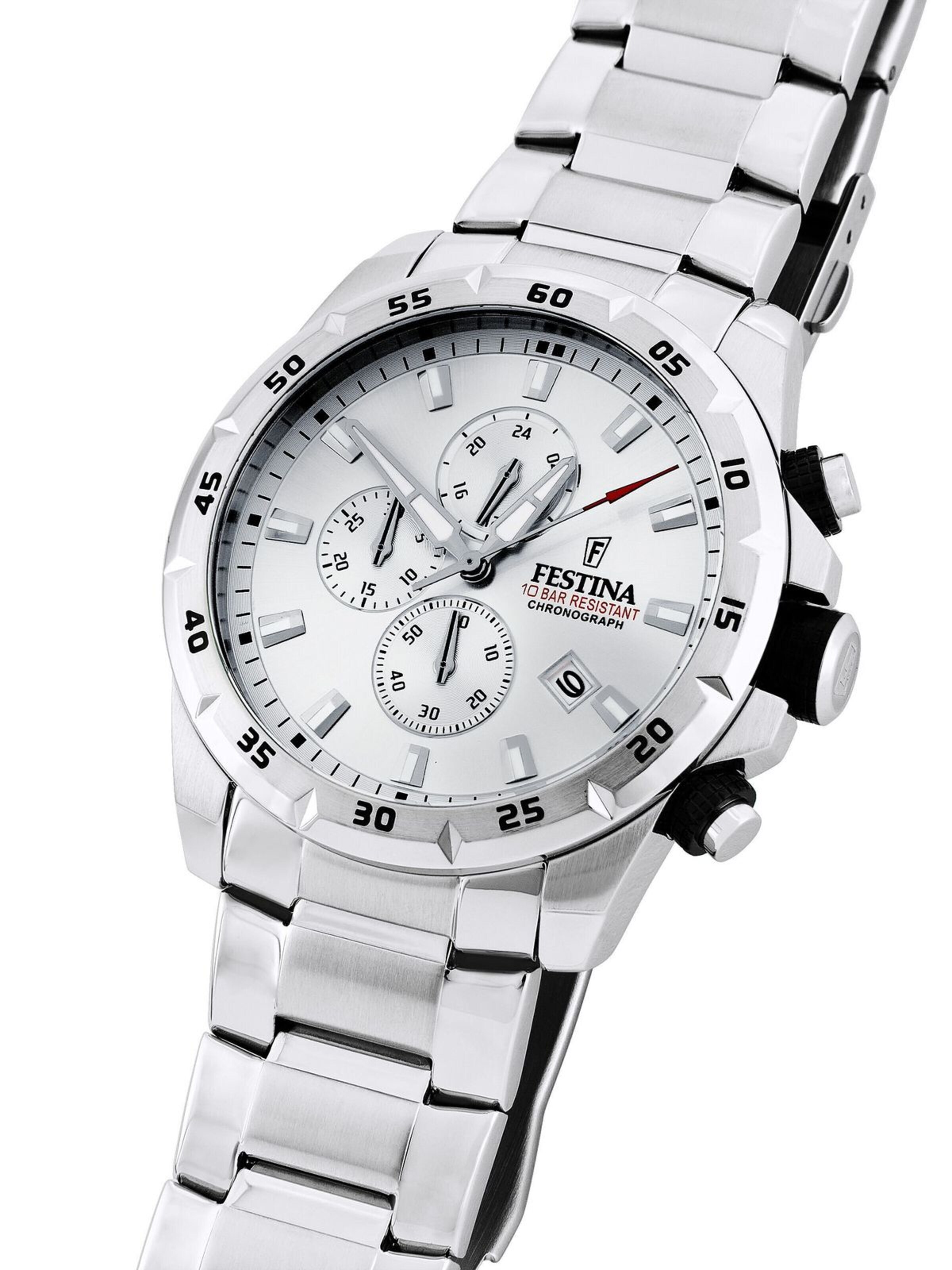 FESTINA Zegarek analogowy 'Chronograph CHRONO SPORT' w kolorze srebrny