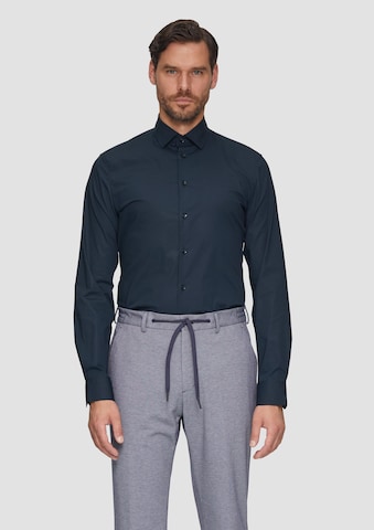 s.Oliver BLACK LABEL Regular Fit Businesshemd in Blau: Vorderseite
