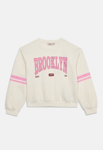 ONLY GIRLS Sweatshirt 'KOGMALENE' in Wit: voorkant