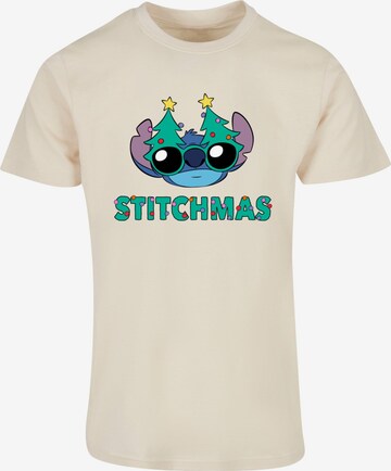 ABSOLUTE CULT T-Shirt 'Lilo And Stitch - Stitchmas Glasses' in Beige: predná strana