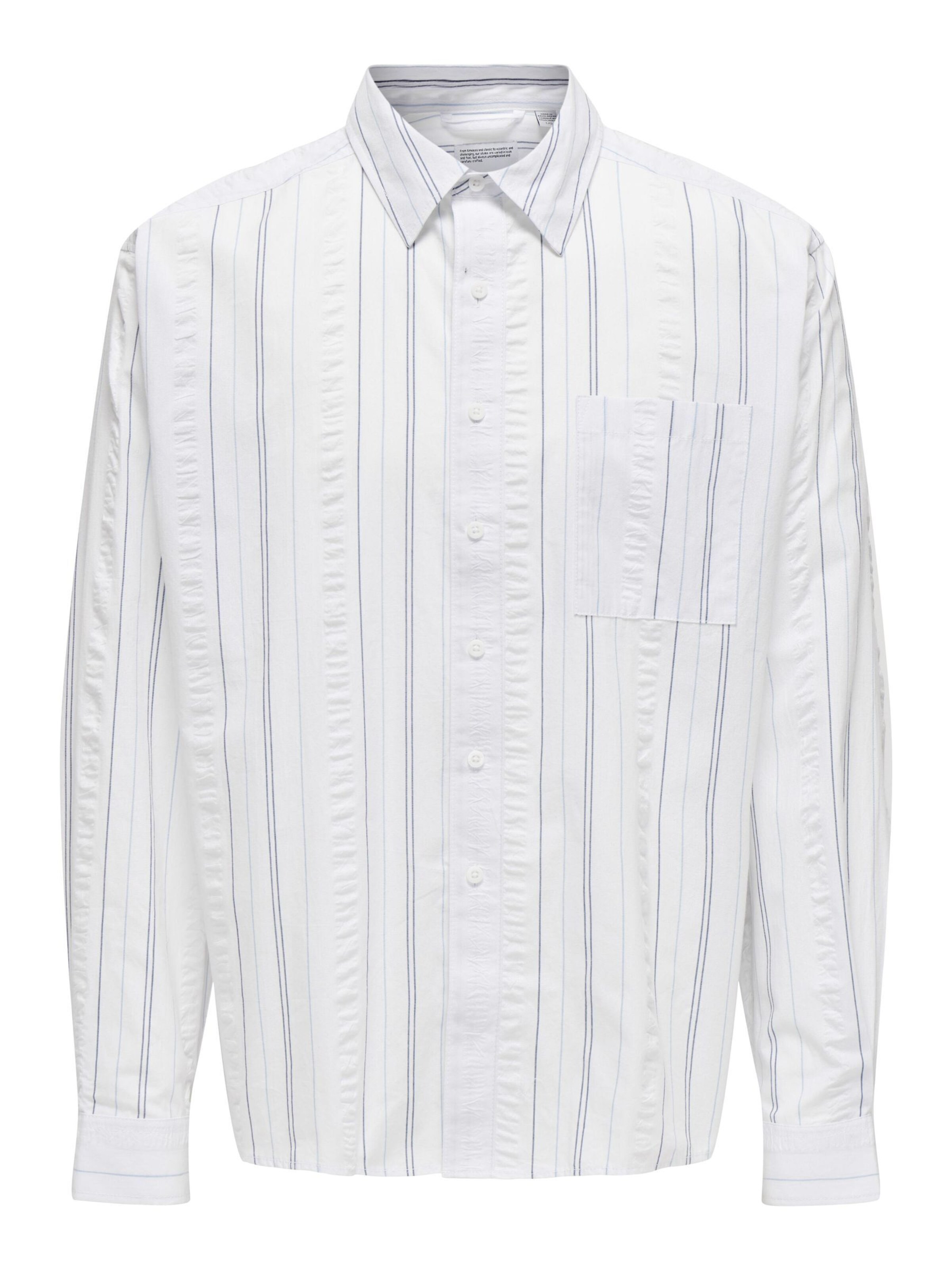 Only & Sons Comfort fit Button Up Shirt 'ONSQuentin' in White: front