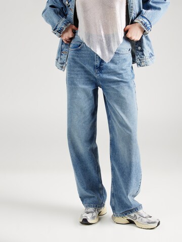 TOPSHOP Wide leg Jeans in Blauw: voorkant