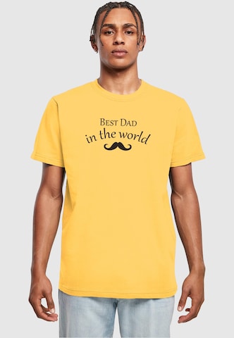 Merchcode T-Shirt 'Fathers Day - Best dad in the world 2' in Gelb: Vorderseite