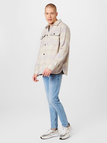 Only & Sons Comfort fit Button Up Shirt in Beige