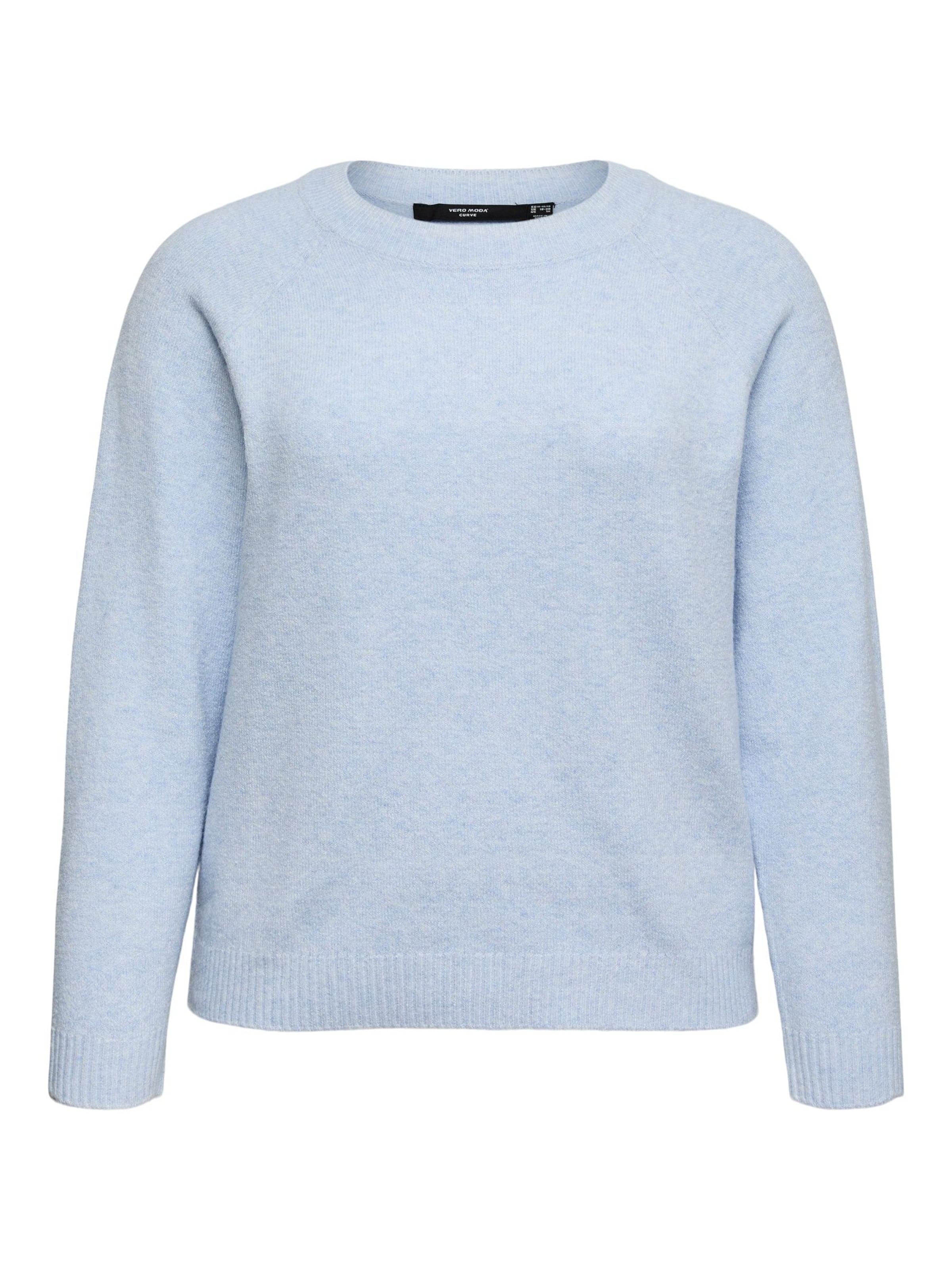 Vero Moda Curve Trui 'VMCDoffy' in Blauw: voorkant