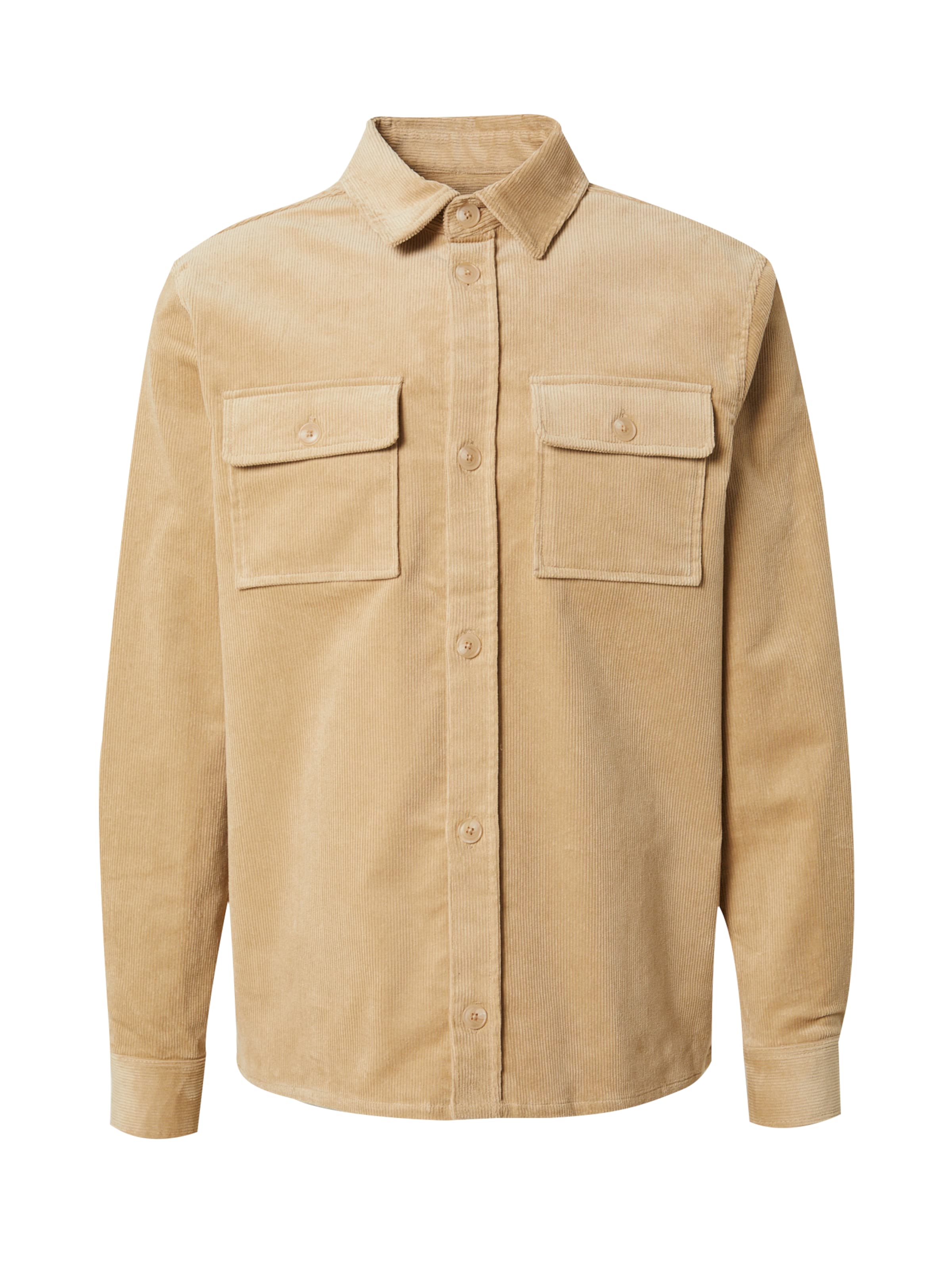 DAN FOX APPAREL Regular fit Button Up Shirt 'Lucian' in Beige: front