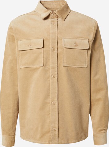 Coupe regular Chemise 'Lucian' DAN FOX APPAREL en beige : devant