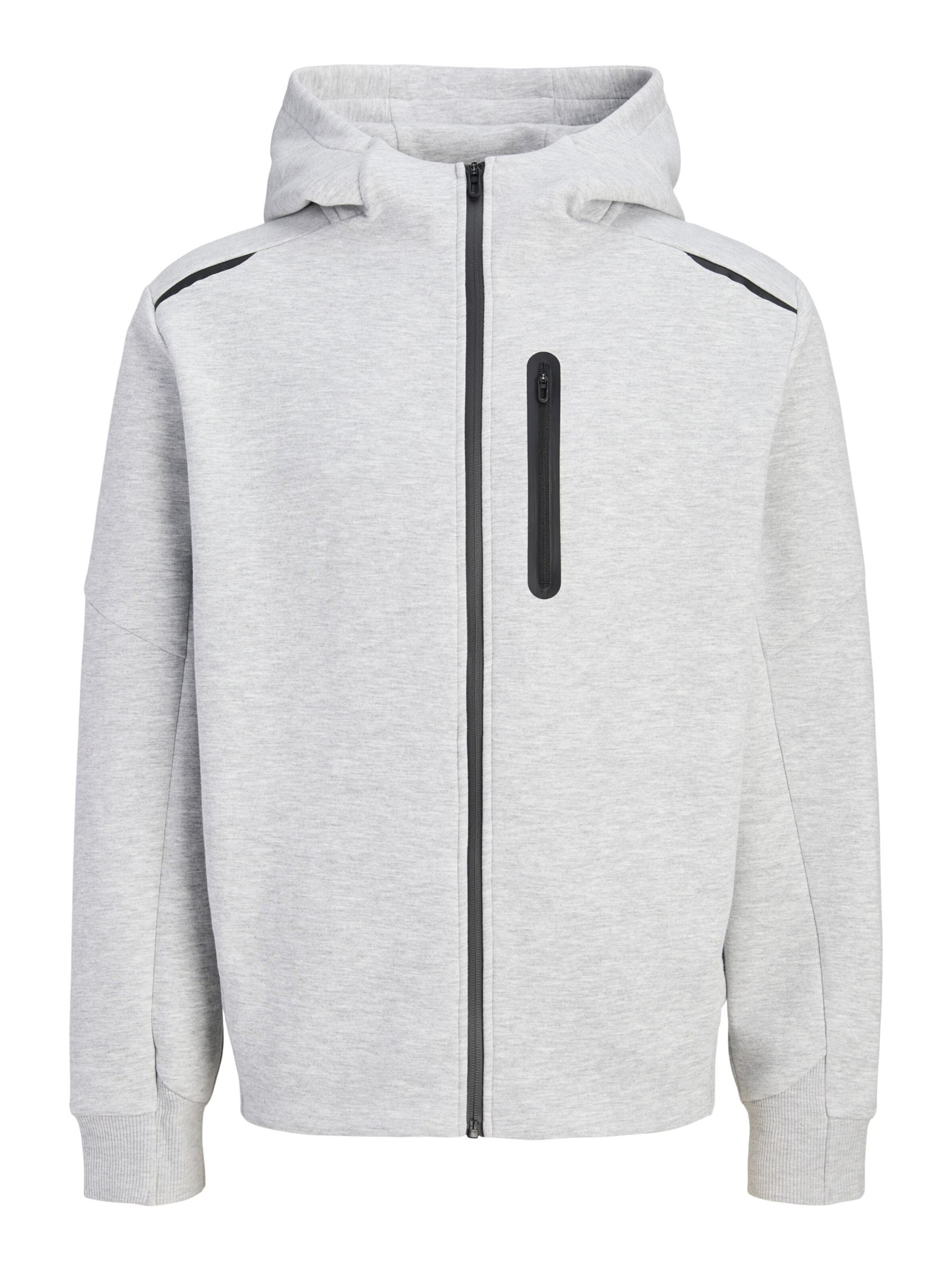 JACK & JONES Sweatjakke 'JCOFusion' i L i lysegrå, Produktvisning