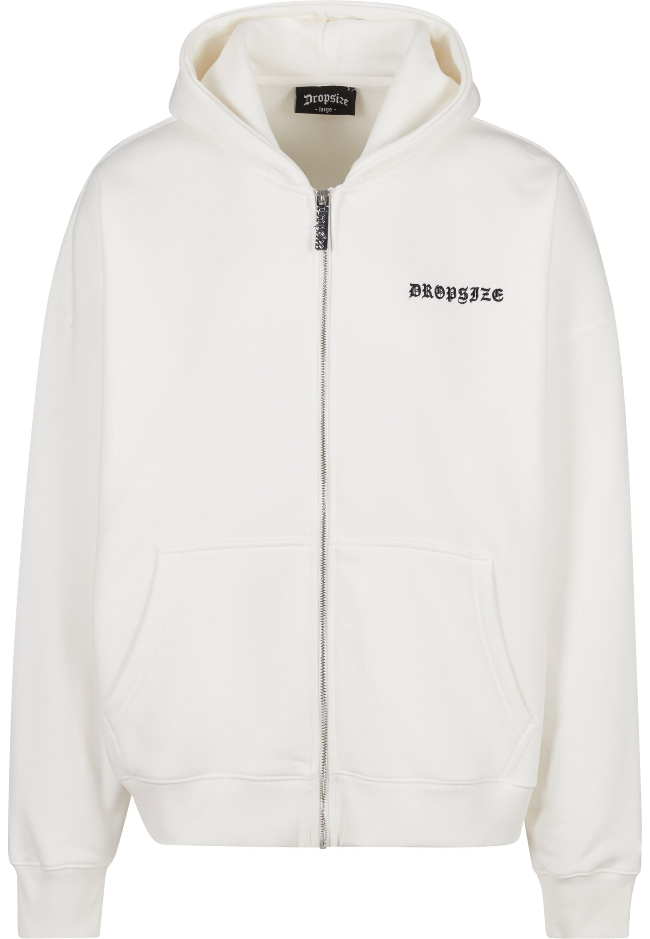 Dropsize Sweatjacke in Weiß: Vorderseite