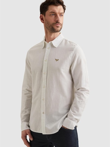 PME Legend Regular fit Skjorta 'Shirt in cotton/linen with garment-dye wash' i vit
