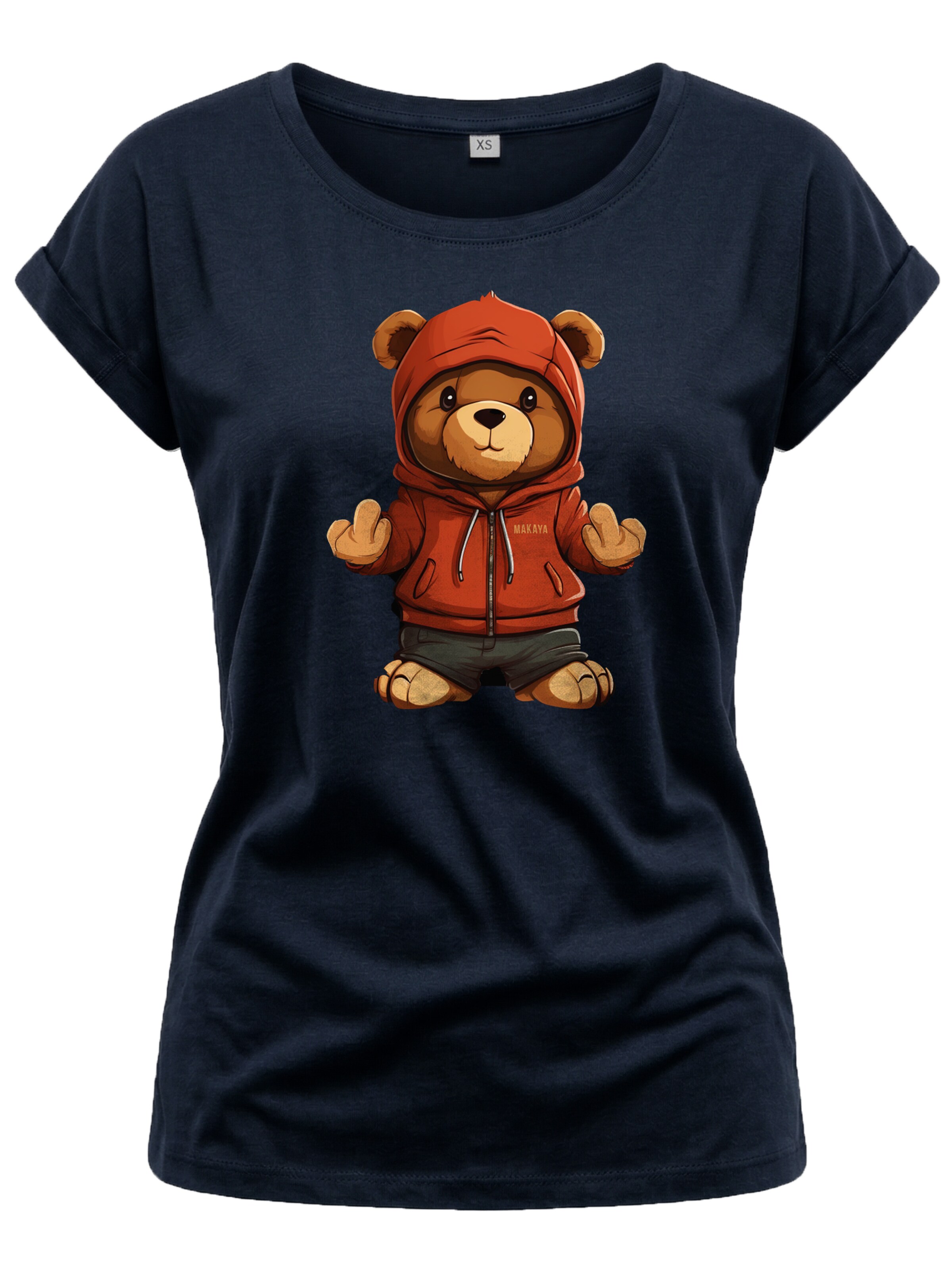 MAKAYA Shirt 'Teddy' in Blue: front