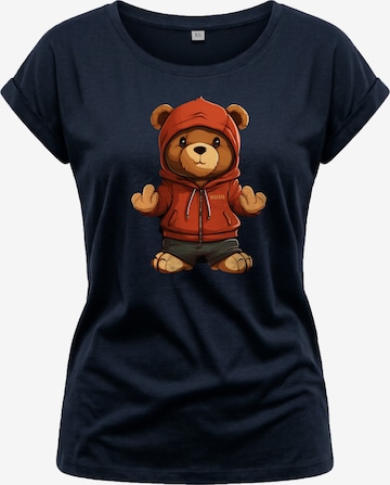 MAKAYA Shirt 'Teddy' in Blue: front