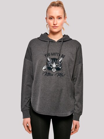 F4NT4STIC Sweatshirt 'Kätzchen You Gotta Be Kitten Me!' in Grijs: voorkant