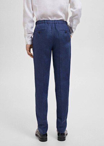 MANGO MAN Regular Pleated Pants 'Salerno' in Blue