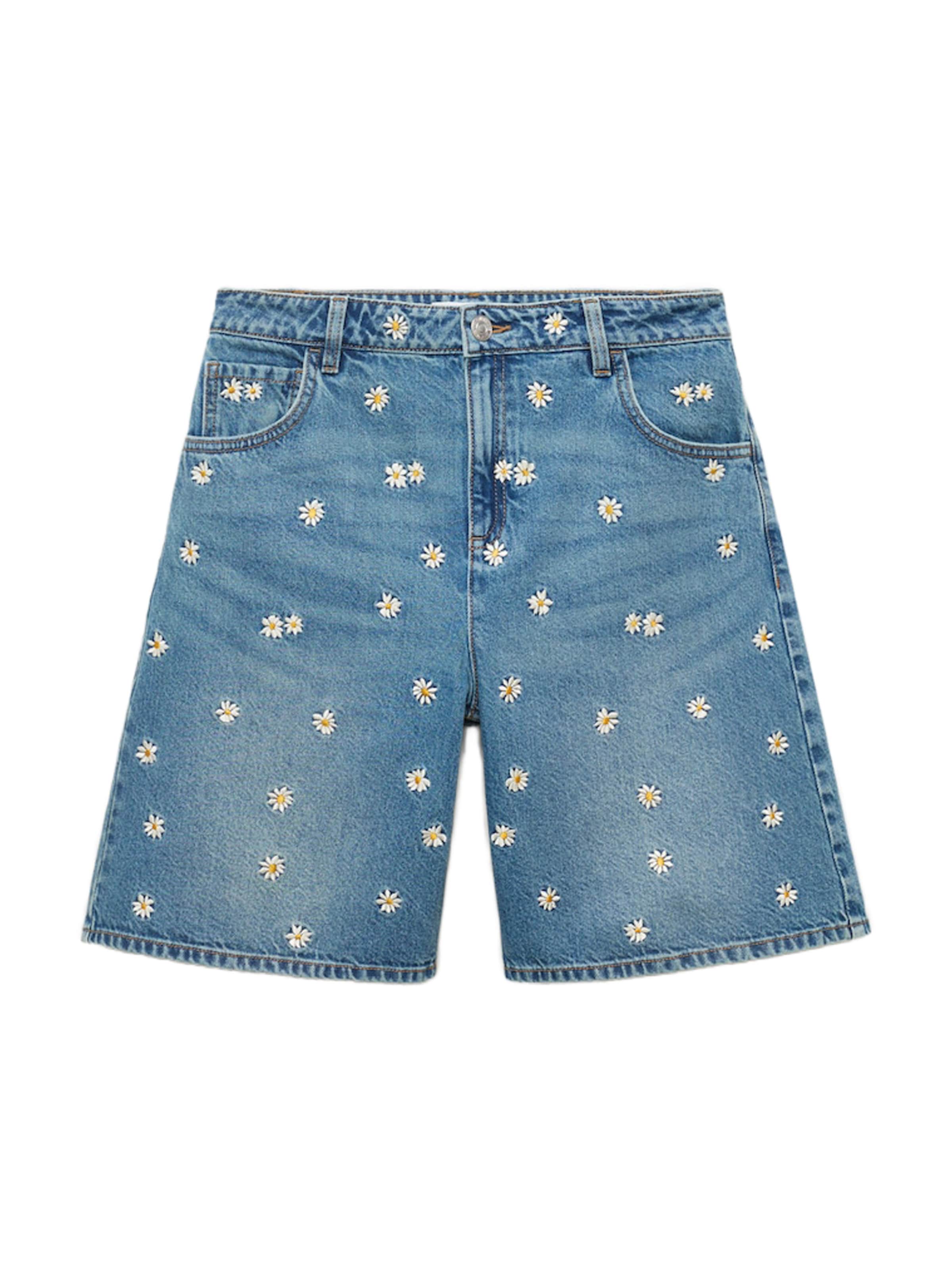 Largi Jeans 'MASSY' de la MANGO pe albastru: față