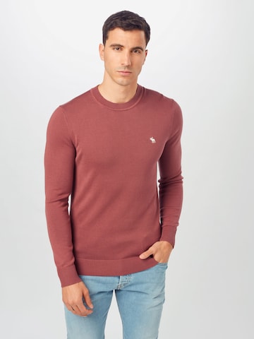 Pull-over Abercrombie & Fitch en rouge : devant