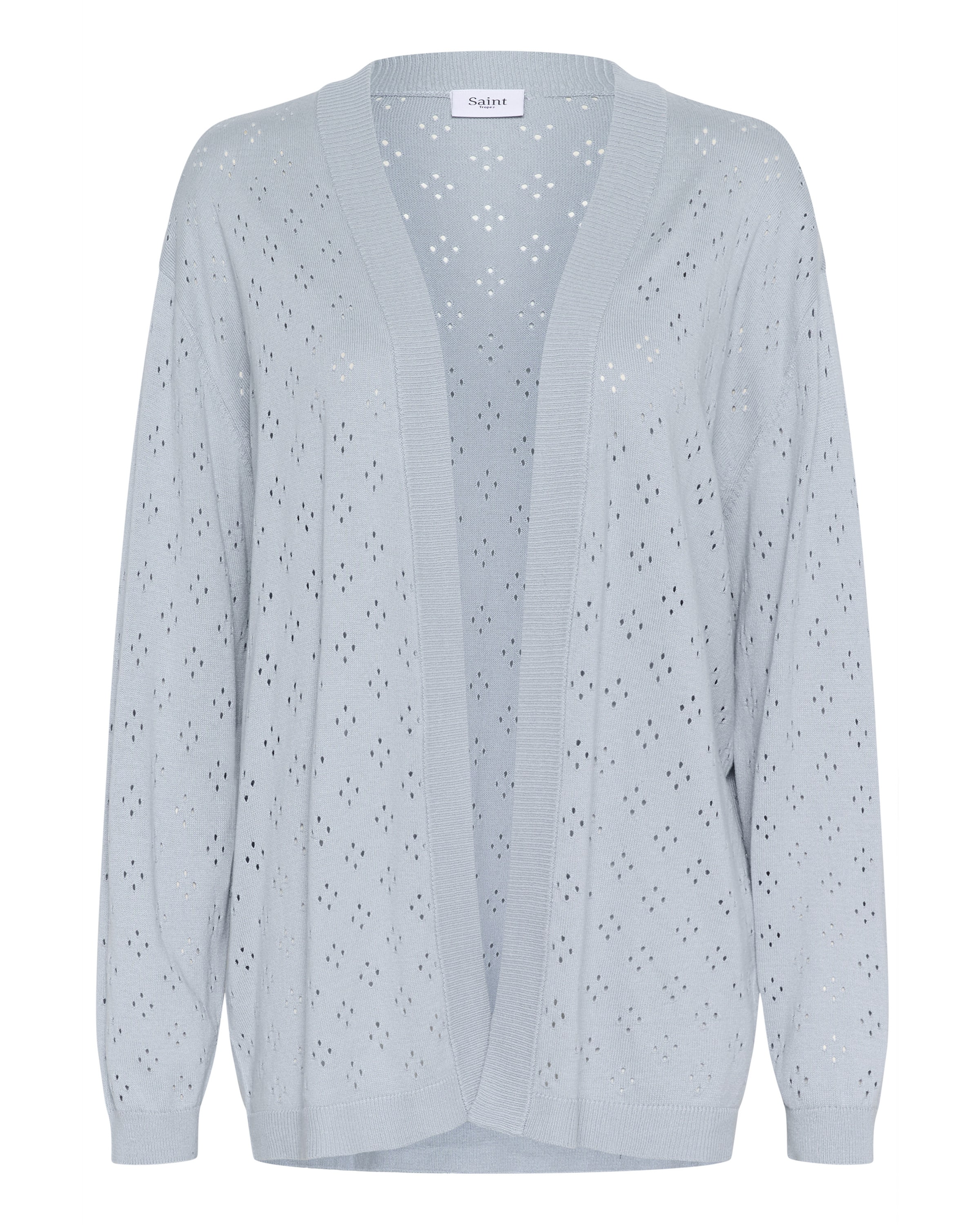 SAINT TROPEZ Gebreid vest 'OlineSZ' in Blauw: voorkant