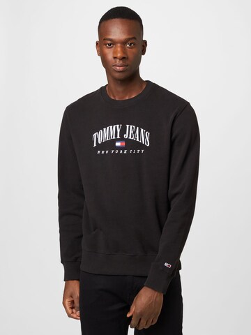 Tommy Jeans Sweatshirt in Zwart: voorkant