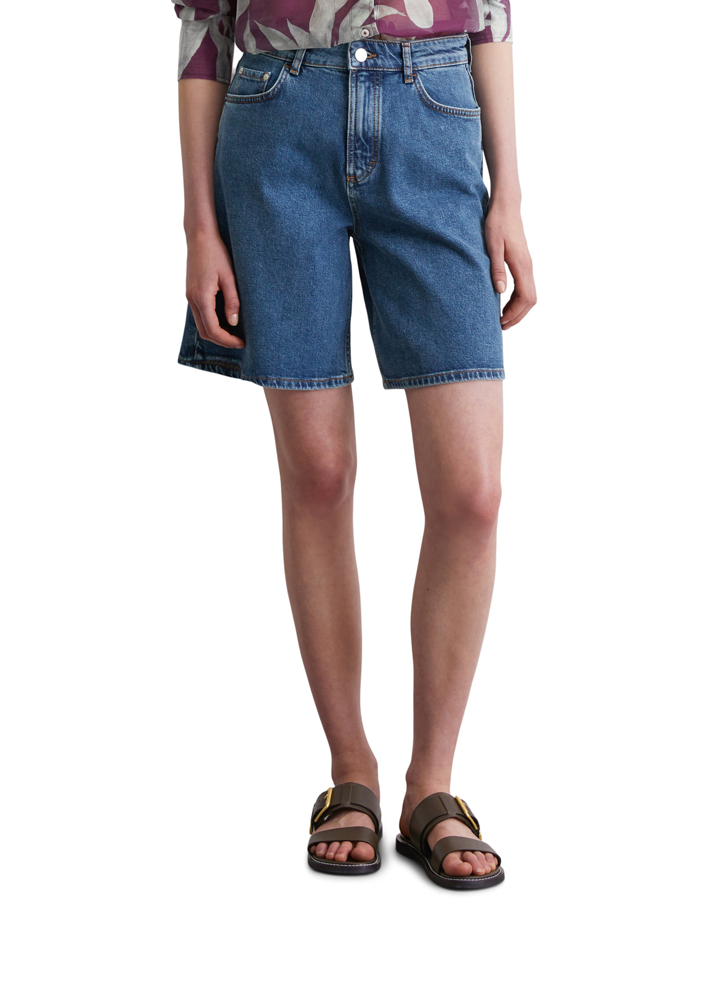Marc O'Polo Loosefit Shorts in Blau: Vorderseite