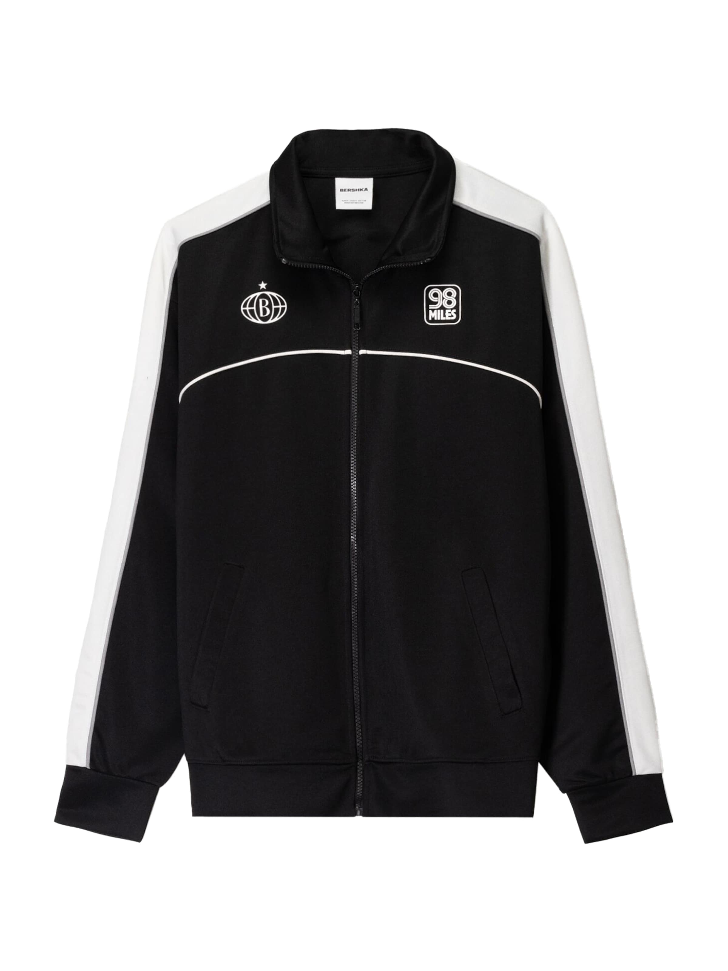 Giacca di felpa di Bershka in nero: frontale