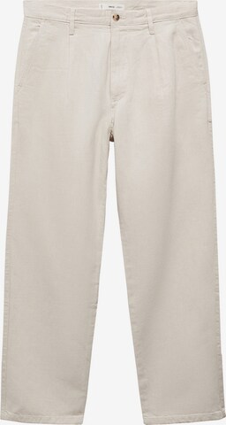 MANGO MAN Regular Bandplooi jeans 'Luca' in Beige: voorkant