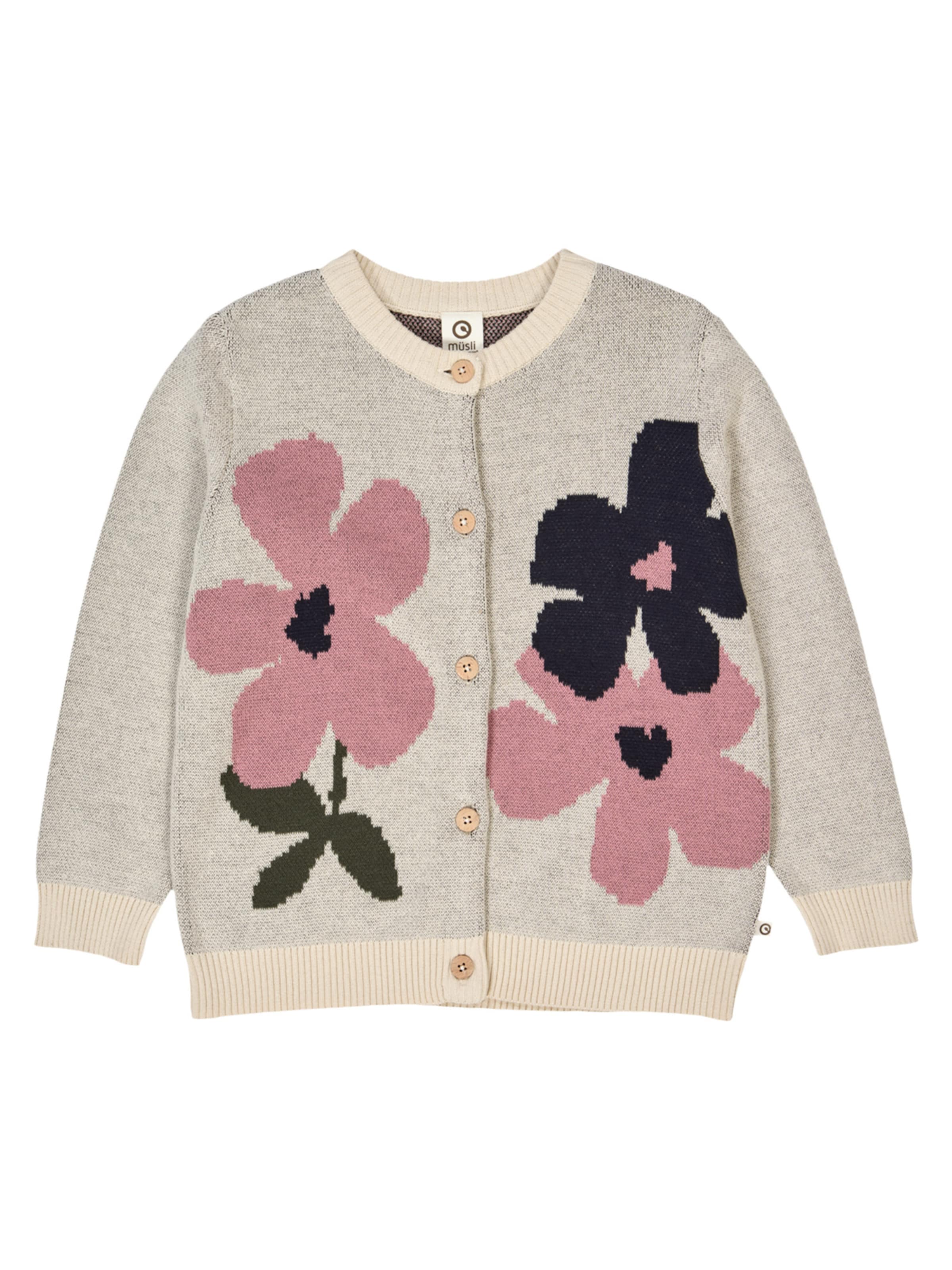 Müsli by GREEN COTTON Gebreid vest in Beige: voorkant