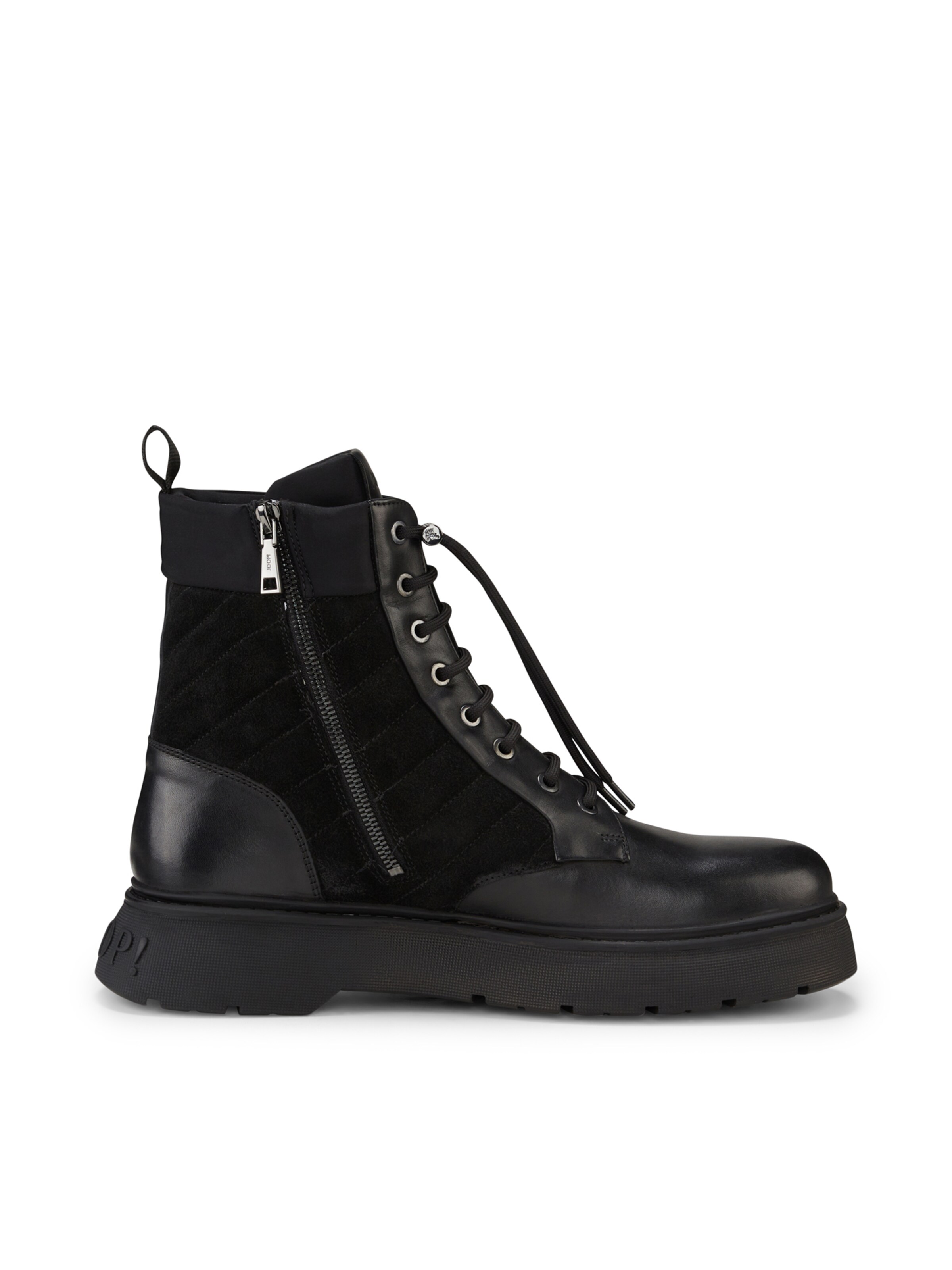 JOOP! Lace-Up Boots 'Velluto Misto Zinon' in Black