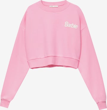 Bluză de molton de la Pull&Bear pe roz: față