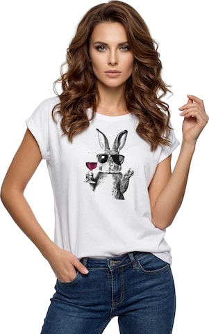 MAKAYA Shirt 'Wein Hase' in White: front