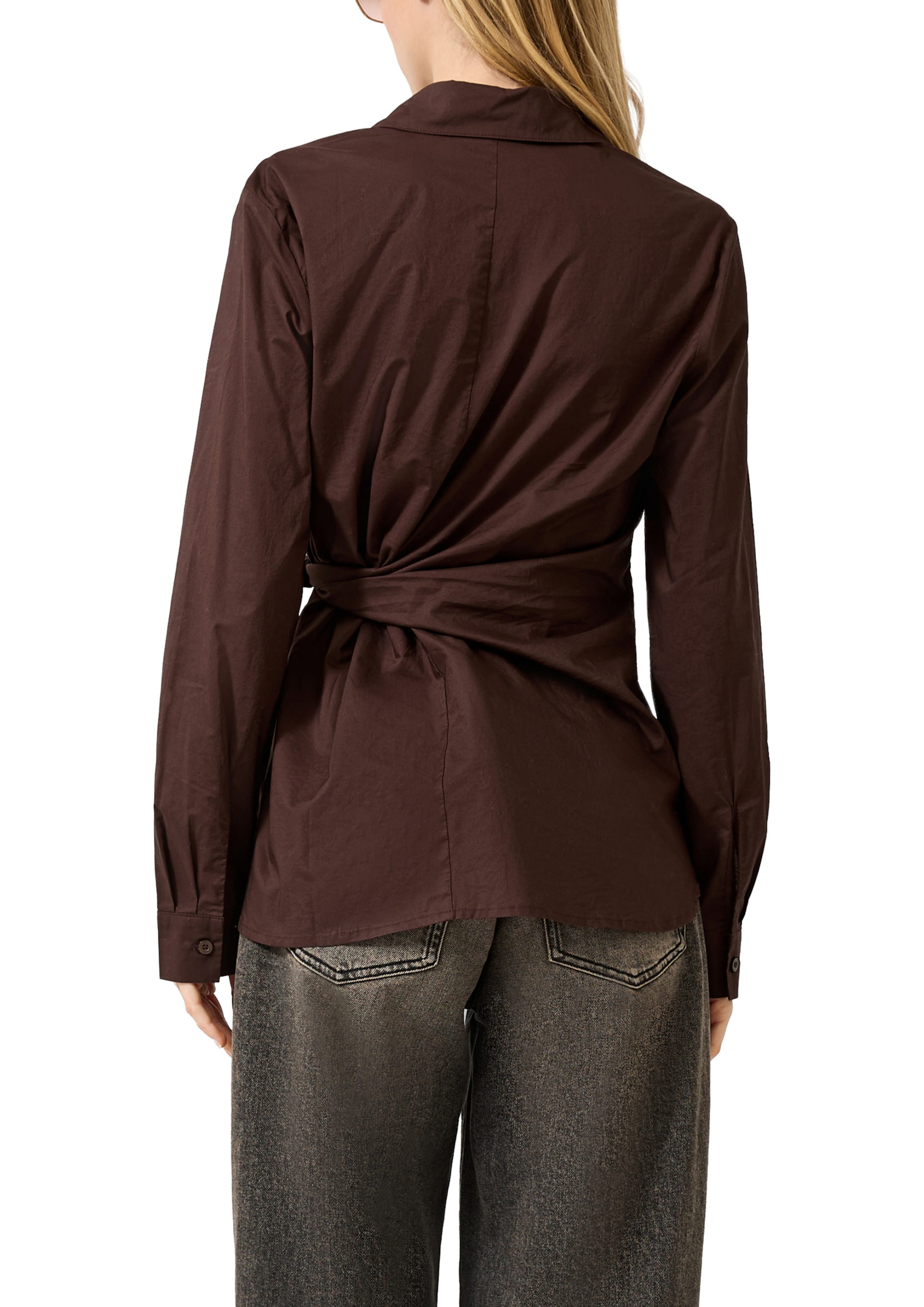QS Blouse in Bruin: terug