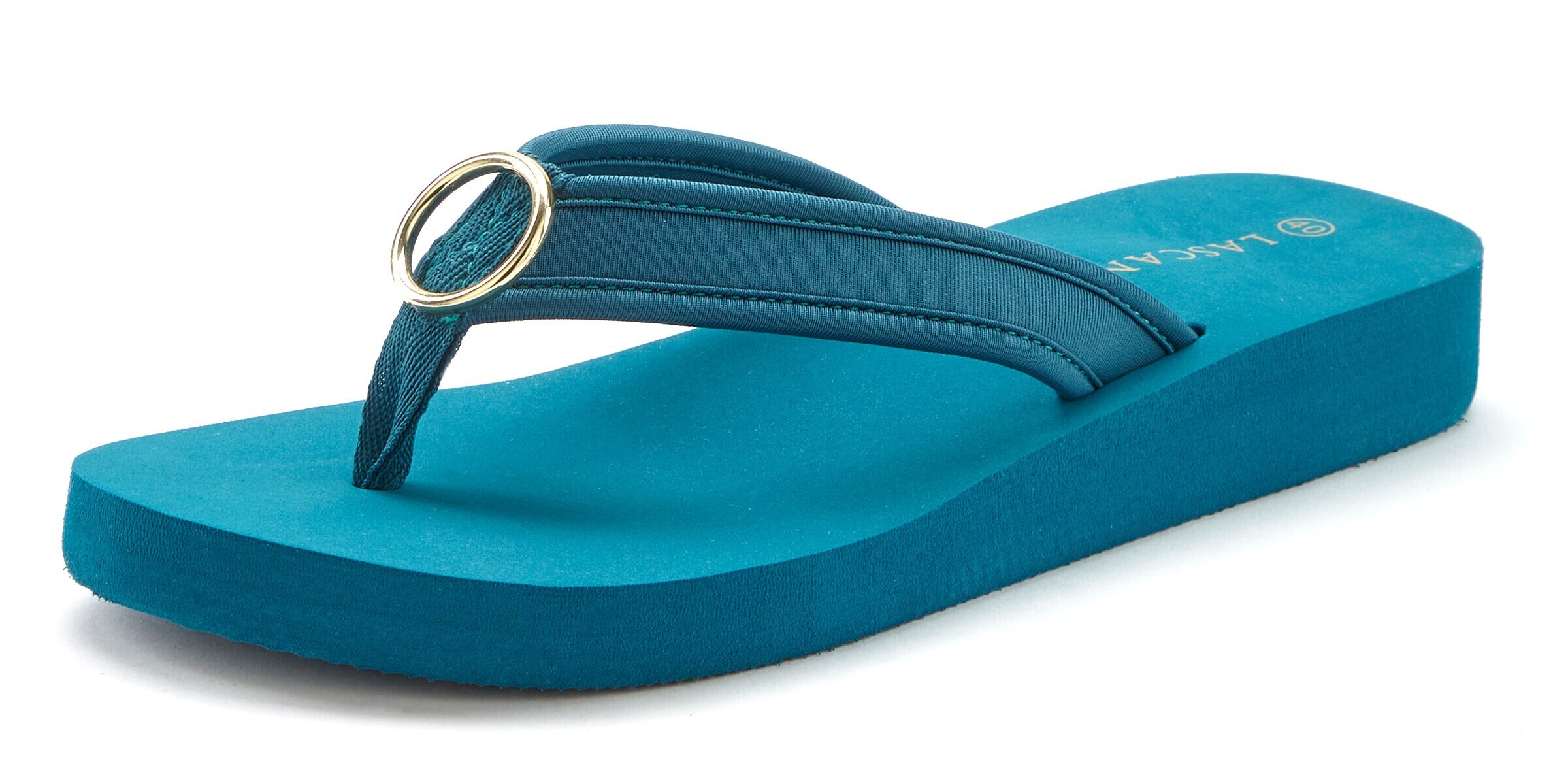 LASCANA Σαγιονάρες διχαλωτές σε μπλε: μπροστά