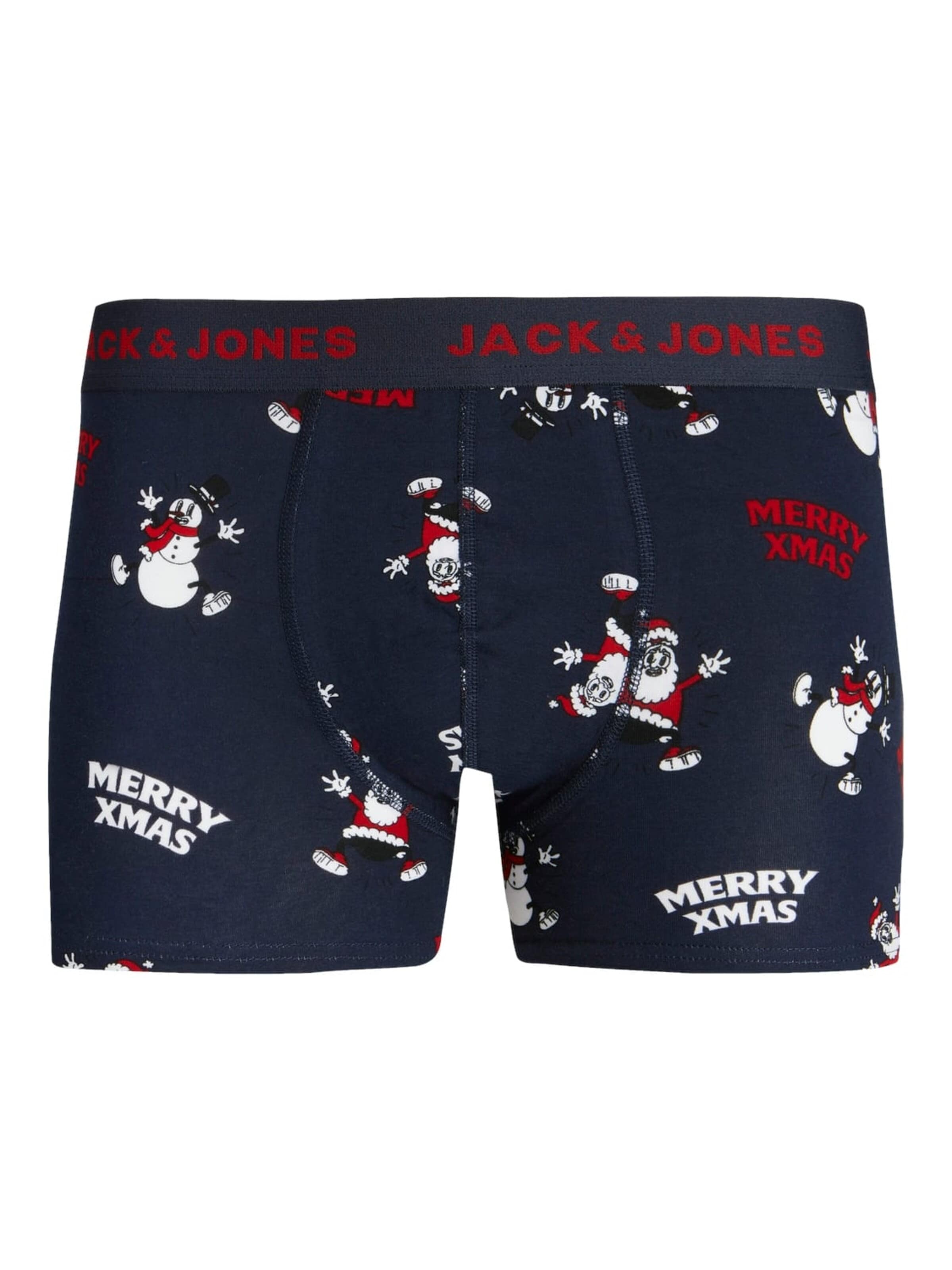 JACK & JONES Boxershorts 'Navy xmas' in Blauw: voorkant