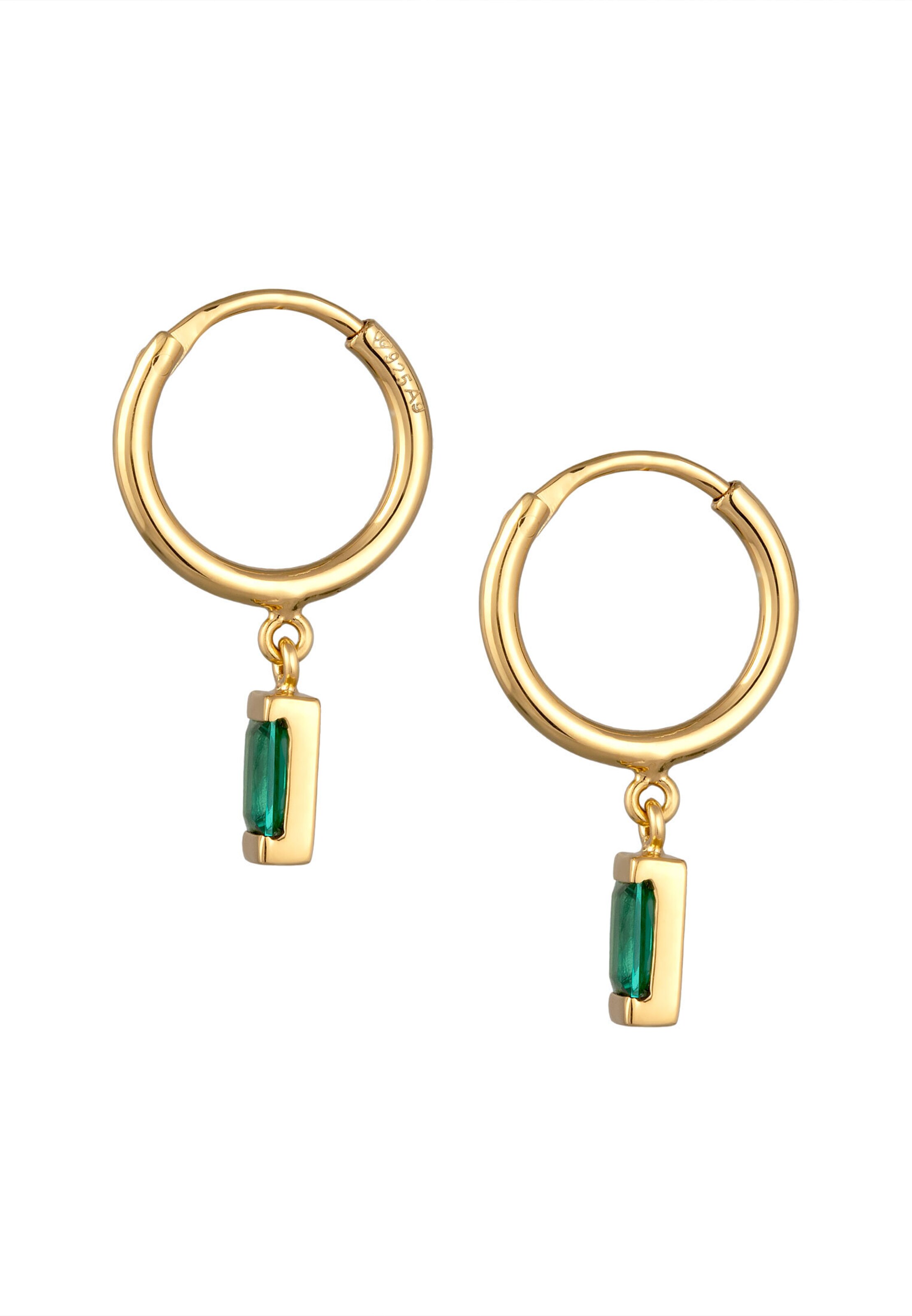 ELLI PREMIUM Earrings 'Smaragd' in Gold