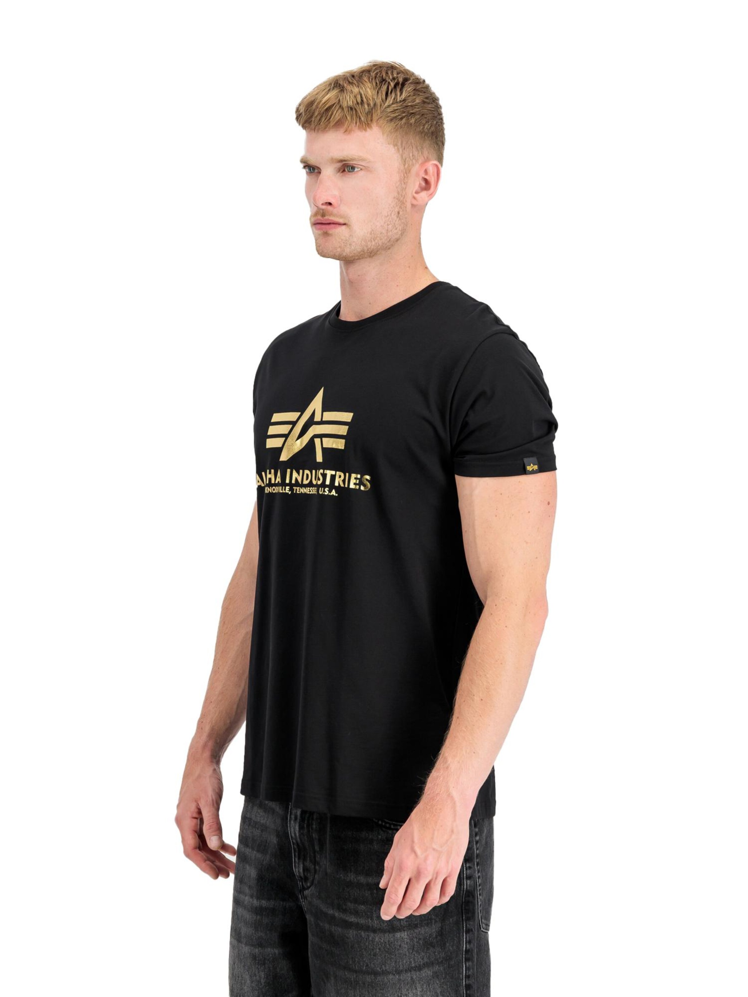 ALPHA INDUSTRIES Средняя посадка Футболка в Черный