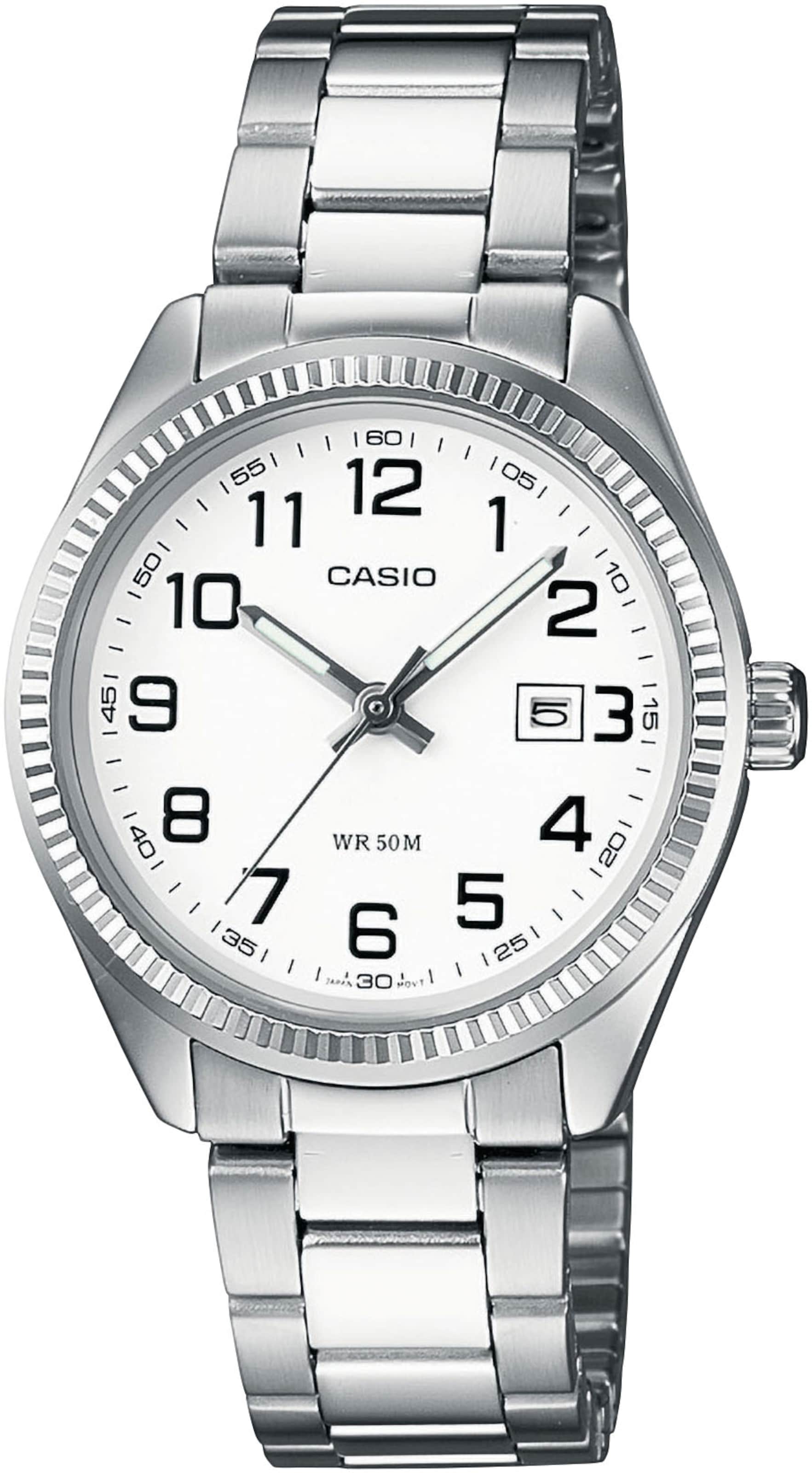 CASIO Analoguhr in Silber: Vorderseite