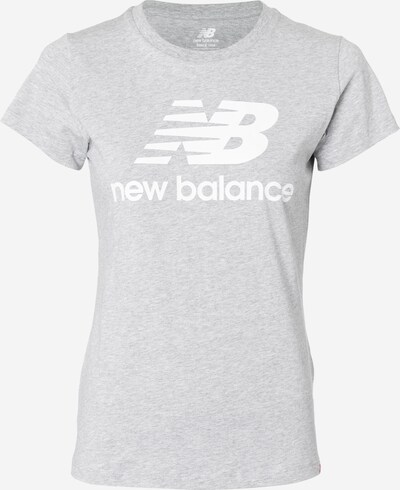 new balance T-shirt en gris chiné / blanc, Vue avec produit