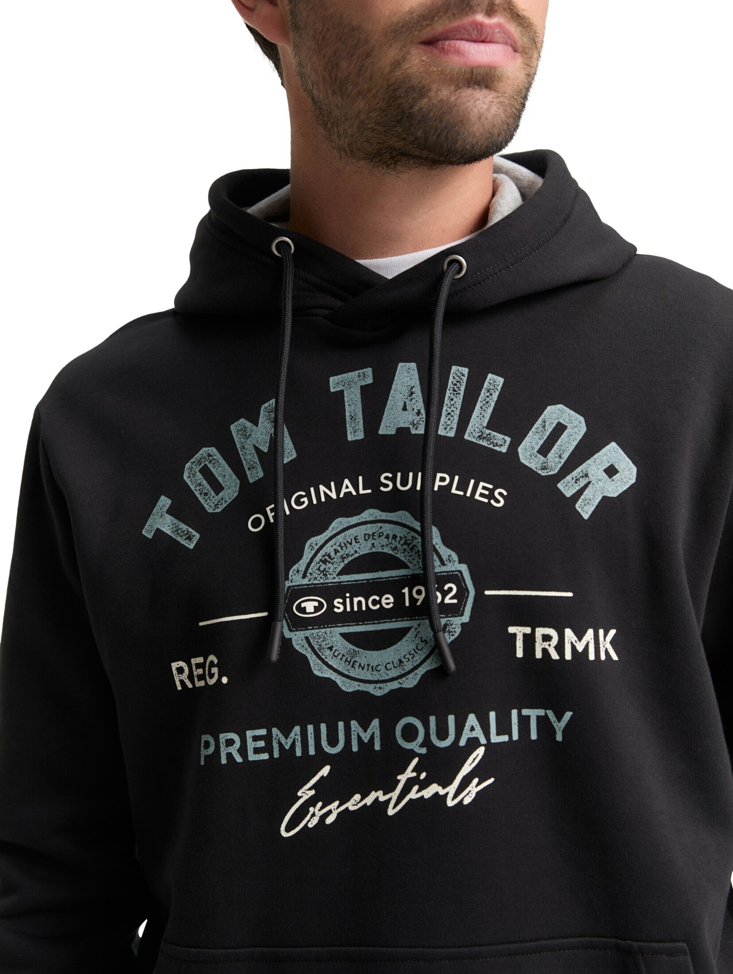 TOM TAILOR Sweatshirt in Black
