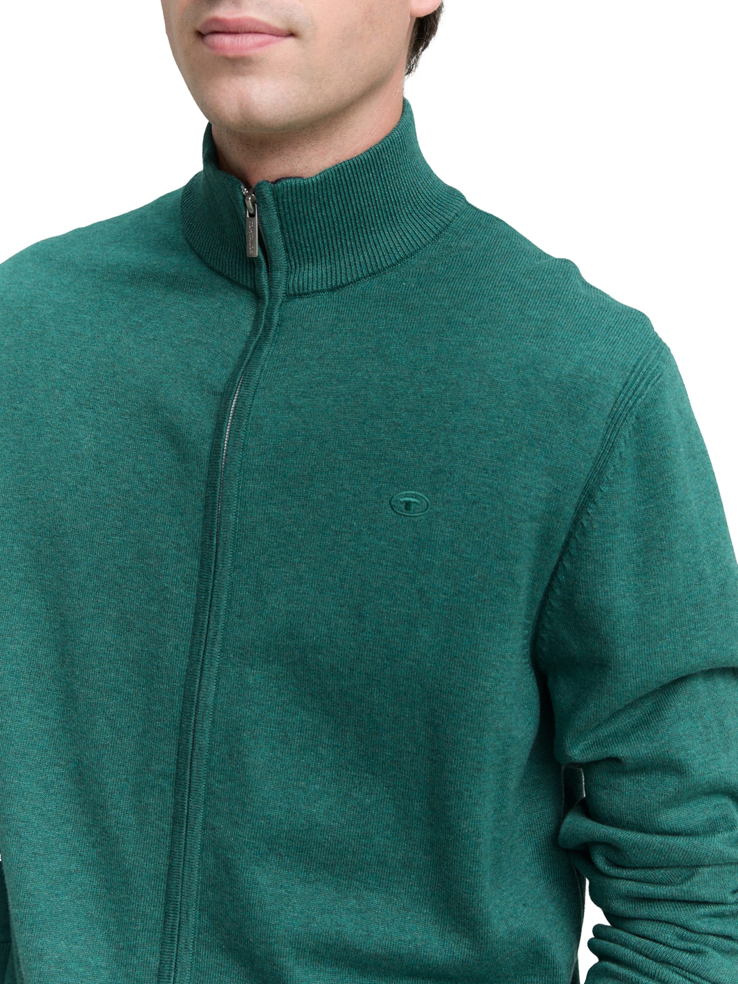 TOM TAILOR Πλεκτή ζακέτα σε πράσινο