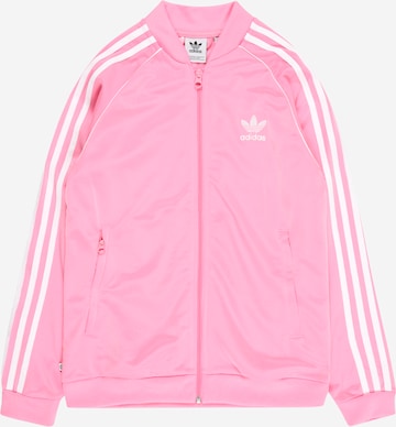 ADIDAS ORIGINALS Prehodna jakna 'Adicolor Sst' | roza barva: sprednja stran