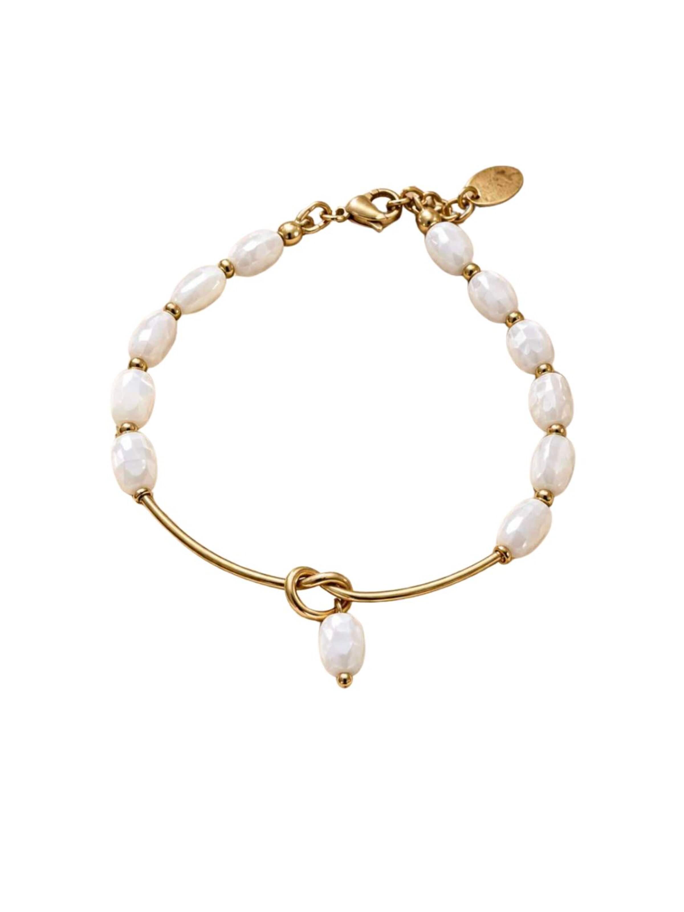 Bracelet 'Eternal Knot Bracelet' THE GEM STORIES JEWELRY en blanc : devant