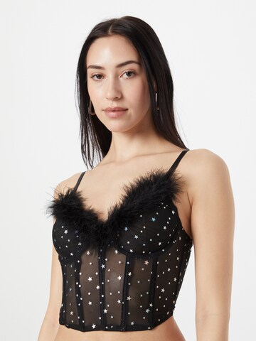 Corsete de la Nasty Gal pe negru: față