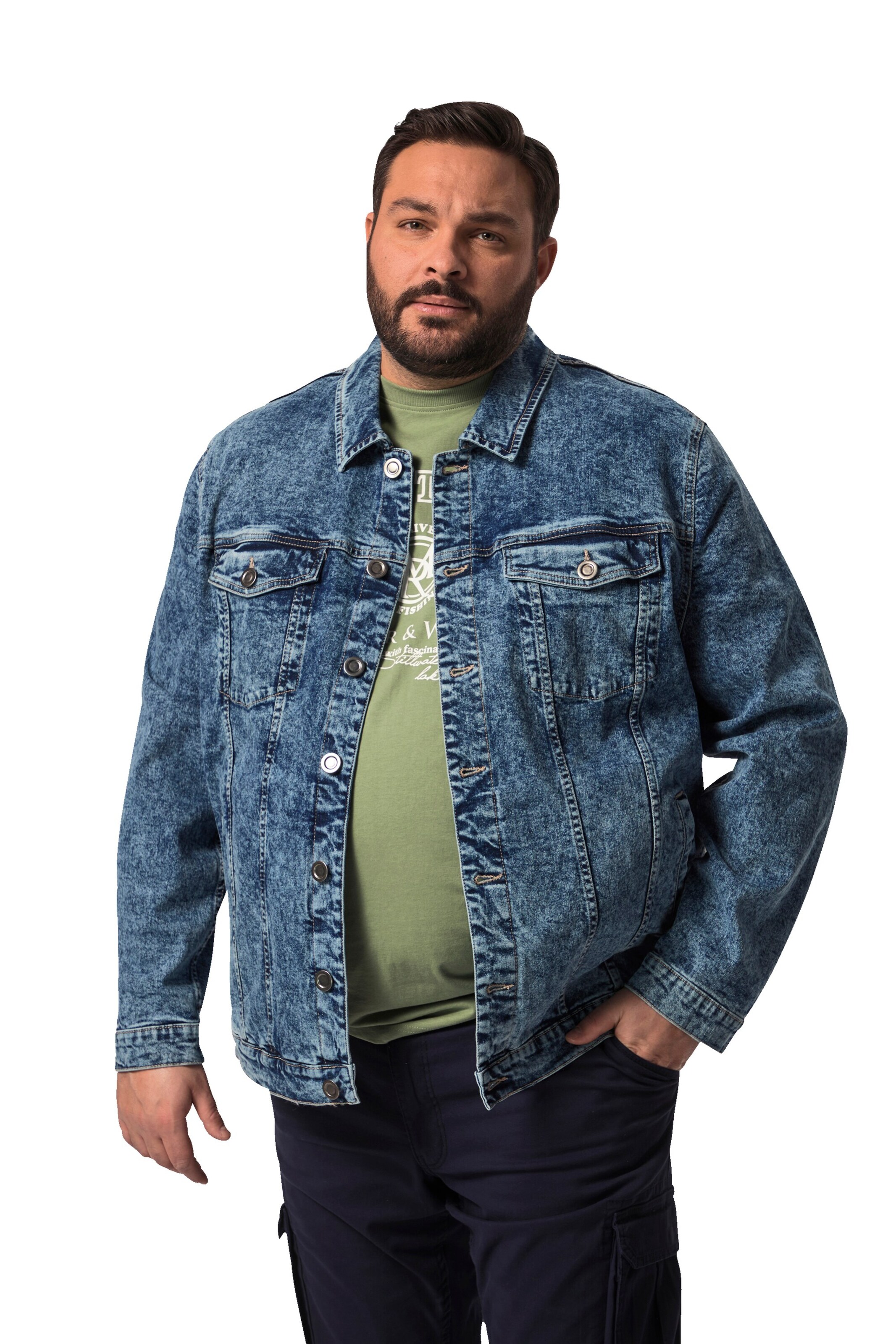 John F. Gee Between-Season Jacket in Blue: front