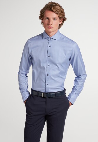 ETERNA Slim fit Overhemd in Blauw: voorkant