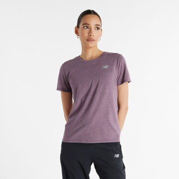 new balance Performance shirt 'Essentials Heathertech' in Brown: front