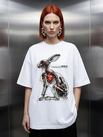 QWX2 Oversized Shirt 'PULSE' in White